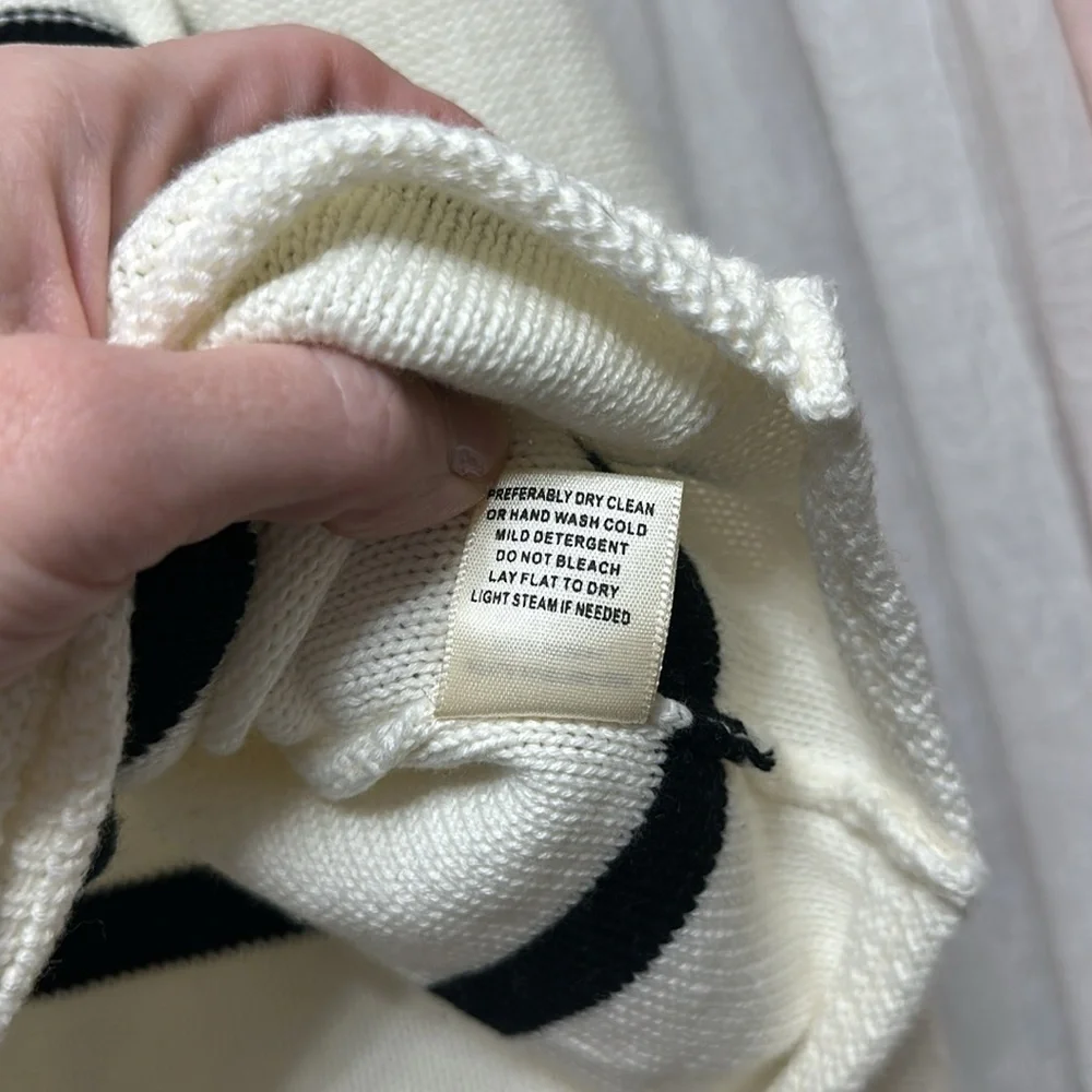 Lovestitch Medium Striped Sweater in Creamer/Black. NWOT Item# 8H - Picture 4 of 5